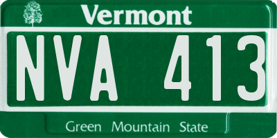 VT license plate NVA413