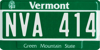 VT license plate NVA414