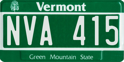 VT license plate NVA415