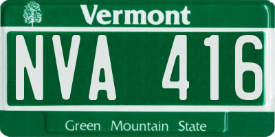 VT license plate NVA416