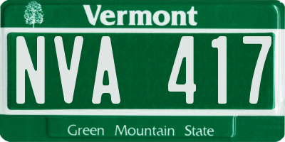 VT license plate NVA417