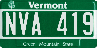 VT license plate NVA419