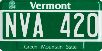 VT license plate NVA420