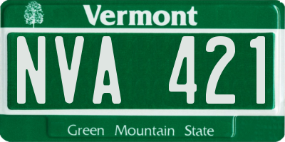 VT license plate NVA421