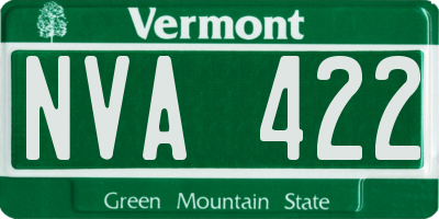 VT license plate NVA422