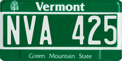 VT license plate NVA425