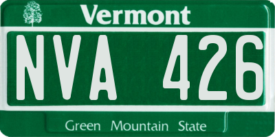 VT license plate NVA426
