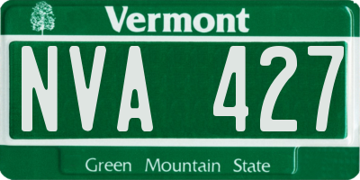 VT license plate NVA427