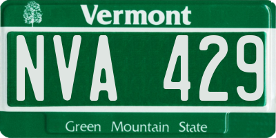 VT license plate NVA429
