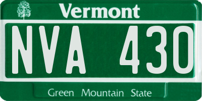 VT license plate NVA430