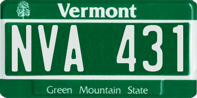 VT license plate NVA431