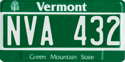 VT license plate NVA432