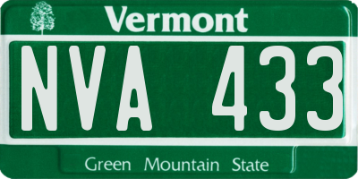 VT license plate NVA433