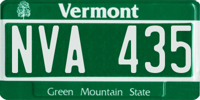 VT license plate NVA435