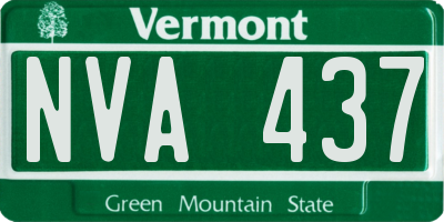 VT license plate NVA437