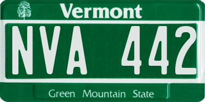 VT license plate NVA442
