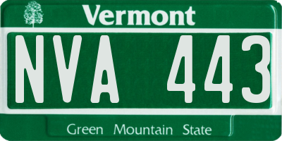 VT license plate NVA443