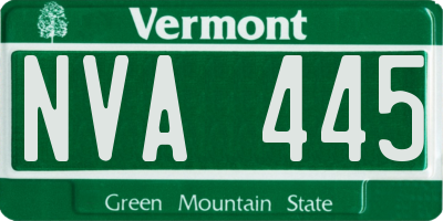 VT license plate NVA445