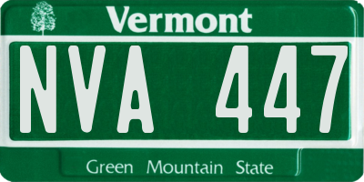 VT license plate NVA447