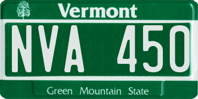 VT license plate NVA450