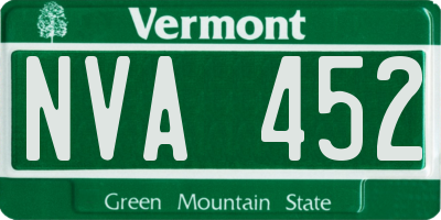 VT license plate NVA452