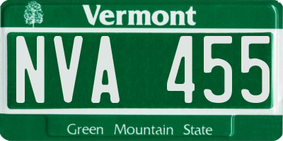 VT license plate NVA455
