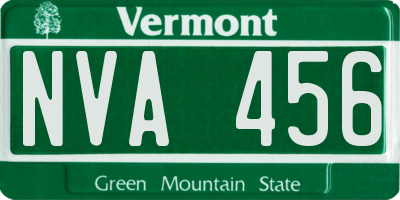 VT license plate NVA456