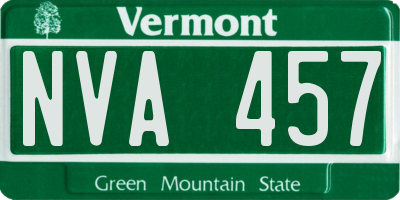 VT license plate NVA457