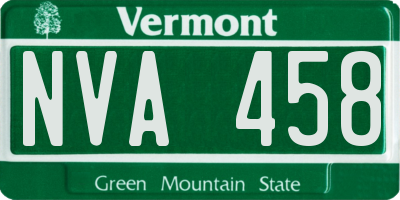 VT license plate NVA458