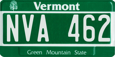 VT license plate NVA462