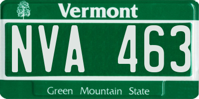 VT license plate NVA463