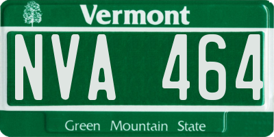 VT license plate NVA464