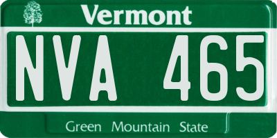 VT license plate NVA465