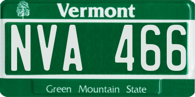 VT license plate NVA466