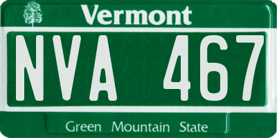 VT license plate NVA467