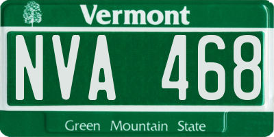 VT license plate NVA468