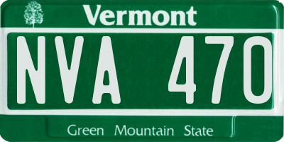 VT license plate NVA470
