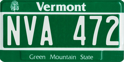 VT license plate NVA472