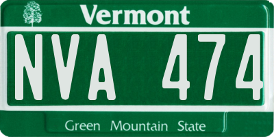 VT license plate NVA474