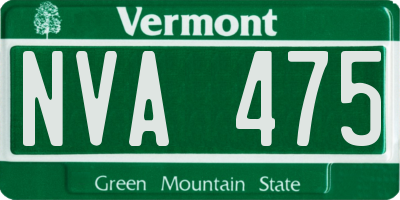 VT license plate NVA475