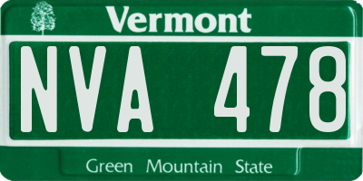 VT license plate NVA478