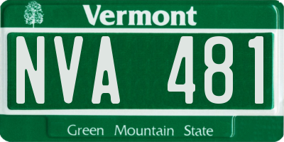 VT license plate NVA481