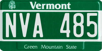 VT license plate NVA485