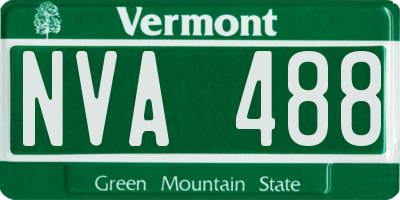 VT license plate NVA488