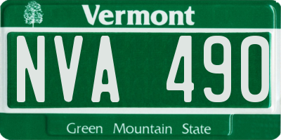 VT license plate NVA490