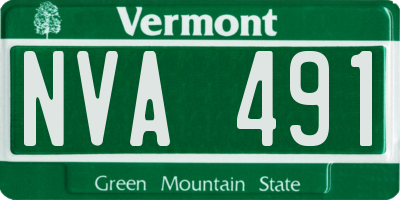 VT license plate NVA491