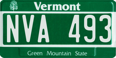 VT license plate NVA493