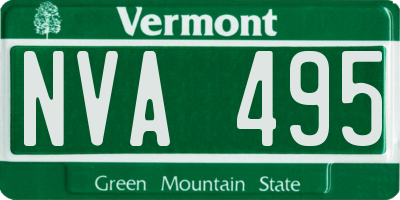 VT license plate NVA495