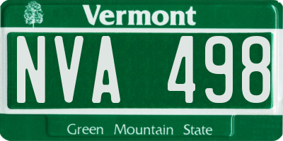 VT license plate NVA498
