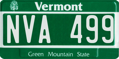 VT license plate NVA499